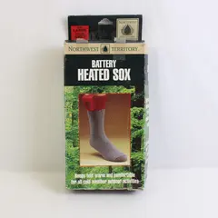 Vintage Northwest Territory Battery Heated Sox Size L New in Box Gray & Red