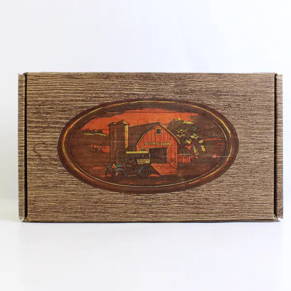 Vintage Hickory Farms Cardboard Gift Box Barn Truck 13 x 7.10 Inch