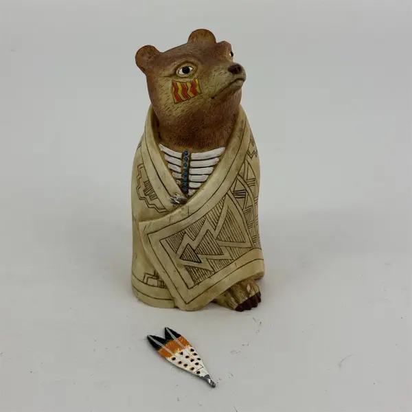 Robert Shields Design Zuni Bear Fetish Figurine Signed RSD