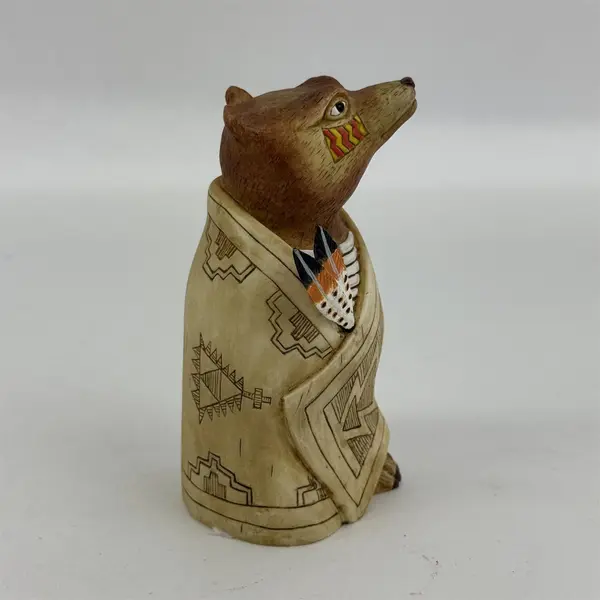 Robert Shields Design Zuni Bear Fetish Figurine Signed RSD