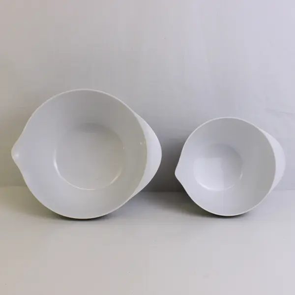 Lot of 2  Threshold Melamine Nesting Mixing Bowls Gray Plaid  Dishwasher Safe