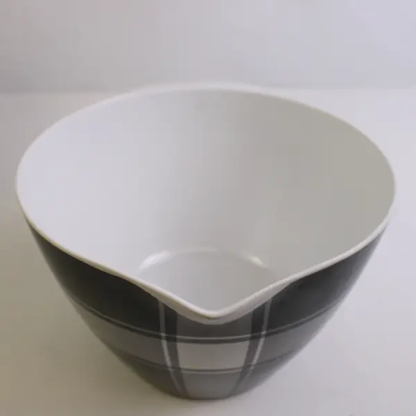Lot of 2  Threshold Melamine Nesting Mixing Bowls Gray Plaid  Dishwasher Safe