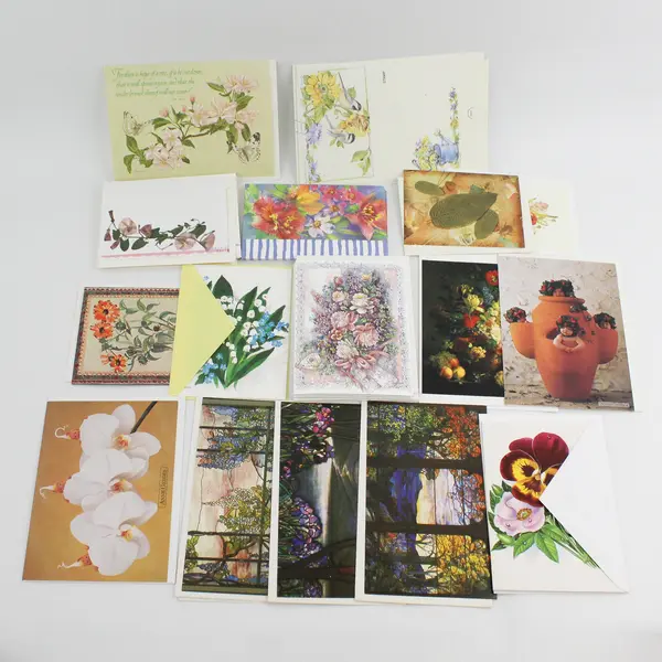 Lot of 37 Floral Design Blank Notecards with Envelopes