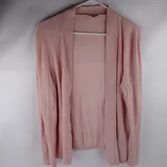 Talbots Women’s L Baby Pink Open Front Long Sleeve Knit Cardigan