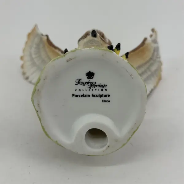 VTG Royal Heritage Great Horned Owl Bisque Porcelain Figurine