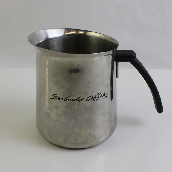 Starbucks Coffee Barista Stainless Steel Milk Frother Pitcher 4.75" Tall