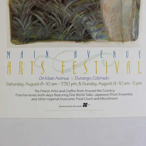 1998 Durango Main Avenue Arts Festival Poster Colorado 5th Annual