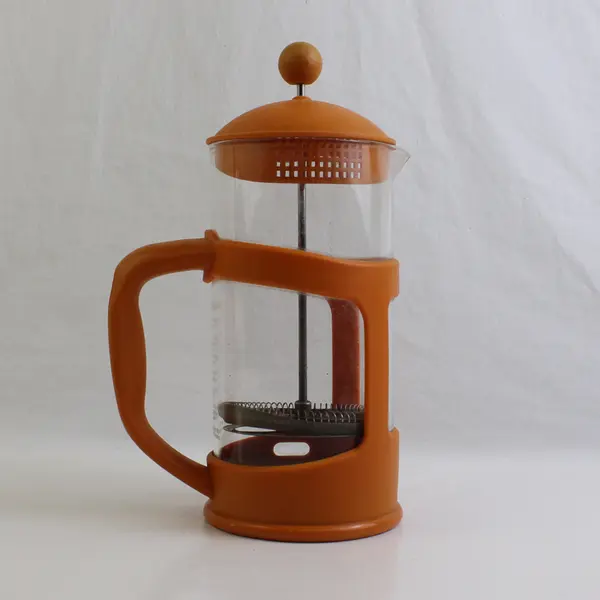 Chefmate Orange Plastic/Clear Glass French Press Coffee Maker 9.75" Tall