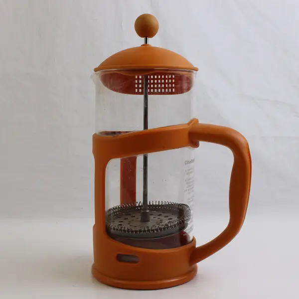 Chefmate Orange Plastic/Clear Glass French Press Coffee Maker 9.75" Tall