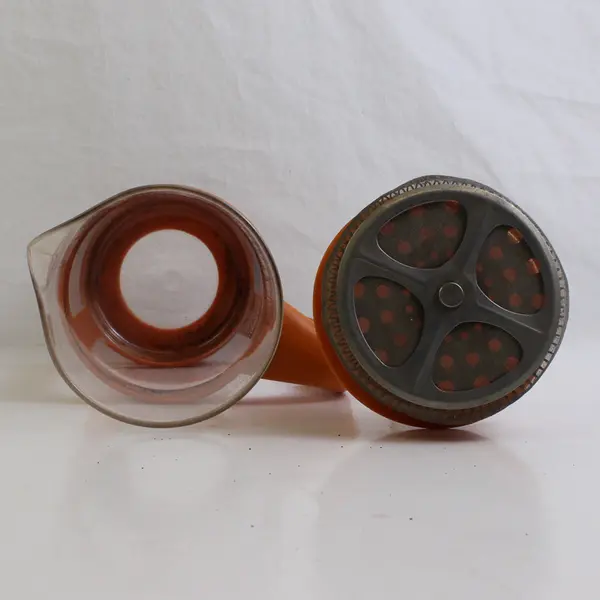 Chefmate Orange Plastic/Clear Glass French Press Coffee Maker 9.75" Tall