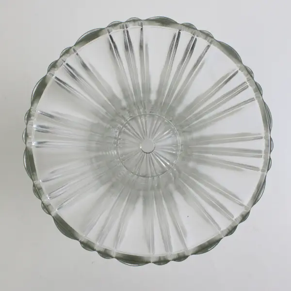 Wide Mouth Clear Glass Sturdy Ribbed Vase 7" Tall