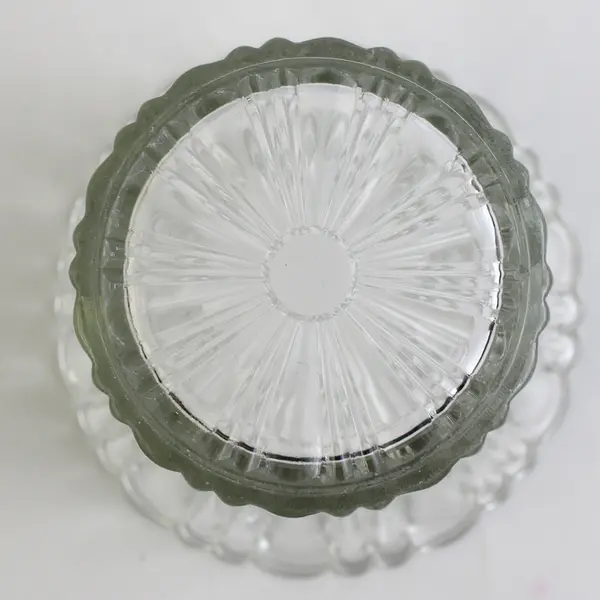 Wide Mouth Clear Glass Sturdy Ribbed Vase 7" Tall