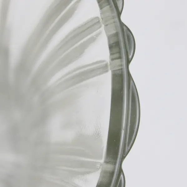 Wide Mouth Clear Glass Sturdy Ribbed Vase 7" Tall