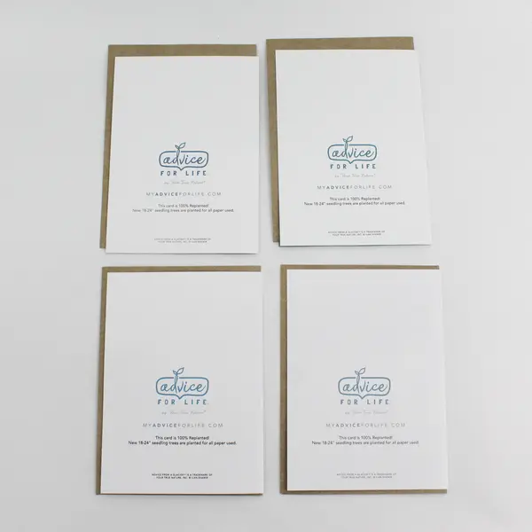 Lot of 4 Advice For Life Greeting Cards with Envelopes Penguin Turtle Polar Bear