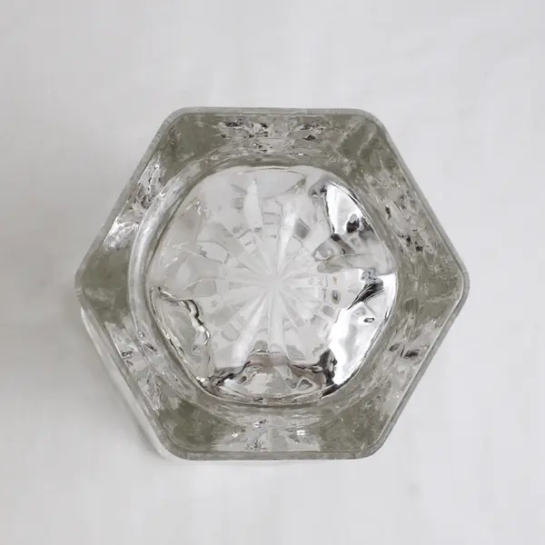 Vintage Anchor Hocking EAPC Clear Glass Flower Vase Star of David