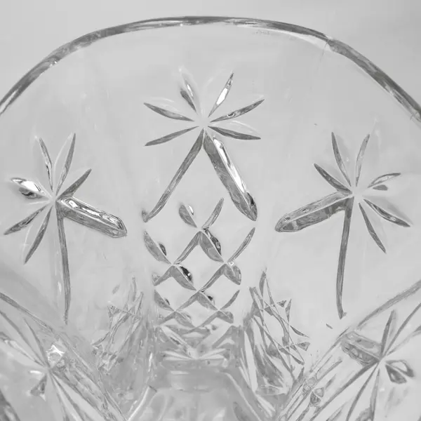 Vintage Anchor Hocking EAPC Clear Glass Flower Vase Star of David