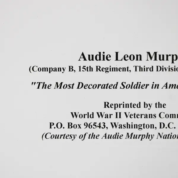 Audie Leon Murphy Most Decorated Soldier WWII Veterans Committee Reprint Photo