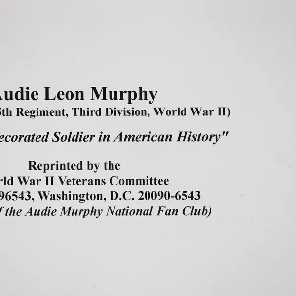 Audie Leon Murphy Most Decorated Soldier WWII Veterans Committee Reprint Photo