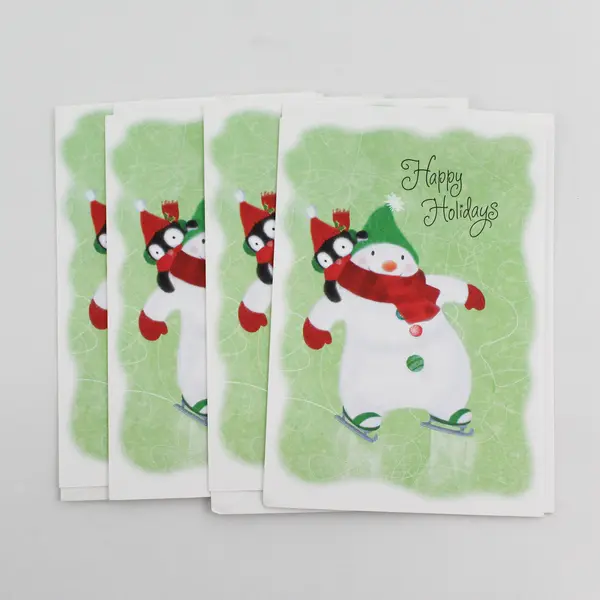 Lot of 4 Connections from Hallmark Snowman Christmas Cards with Envelopes