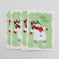 Lot of 4 Connections from Hallmark Snowman Christmas Cards with Envelopes