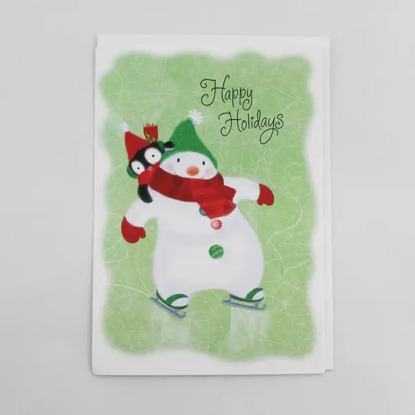 Lot of 4 Connections from Hallmark Snowman Christmas Cards with Envelopes