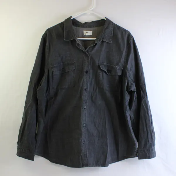 Old Navy Men's XL Black Button Up Long Sleeve 100% Cotton Shirt 
