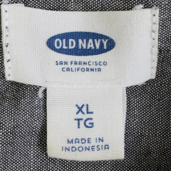 Old Navy Men's XL Black Button Up Long Sleeve 100% Cotton Shirt 