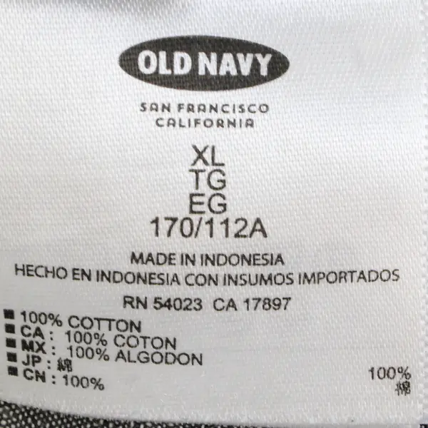 Old Navy Men's XL Black Button Up Long Sleeve 100% Cotton Shirt 