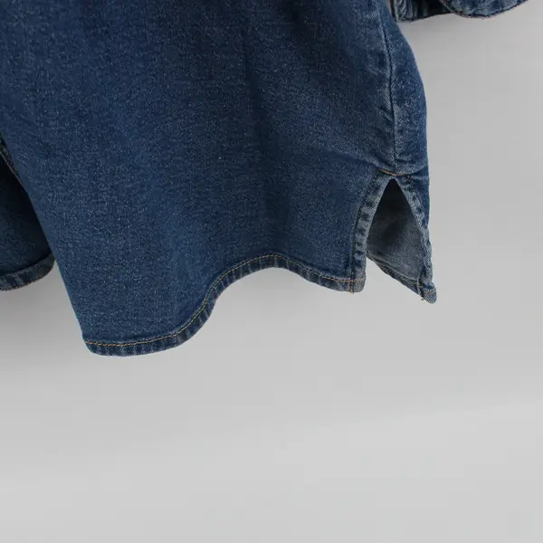 Vintage Cherokee Stretch Women's XL Blue Denim Button Up 3/4 Sleeve Shirt