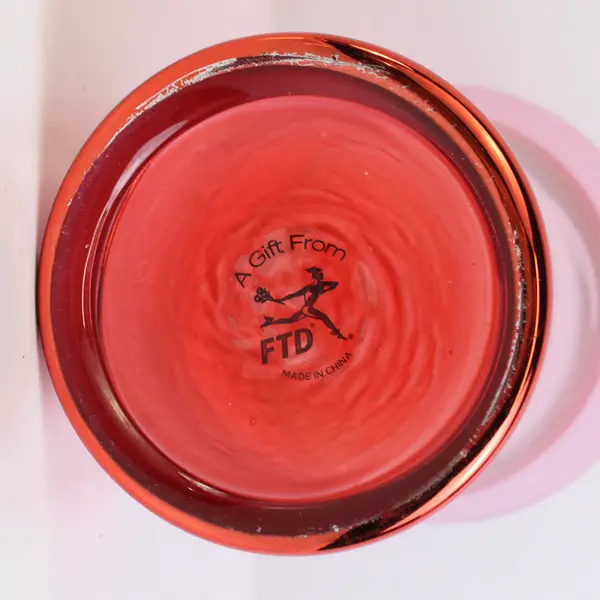 FTD Red Glass Vase 8" Tall