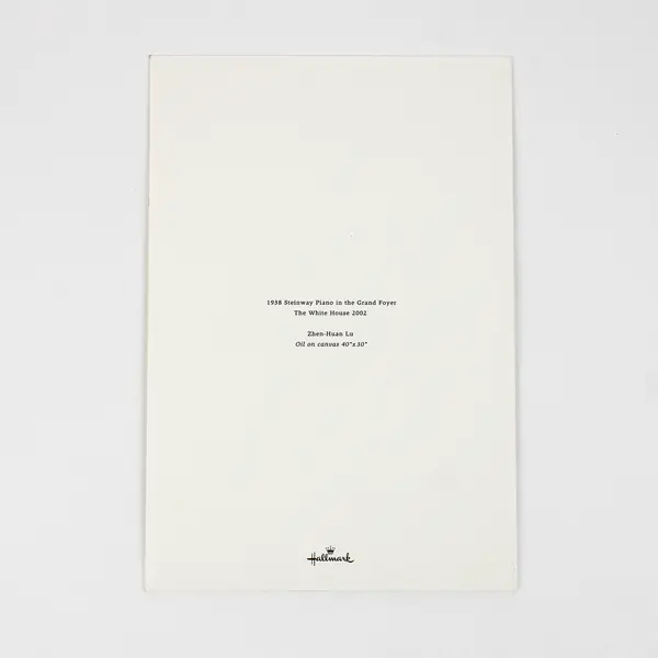 2002 Official President George Bush White House Holiday Card Grand Foyer Piano 