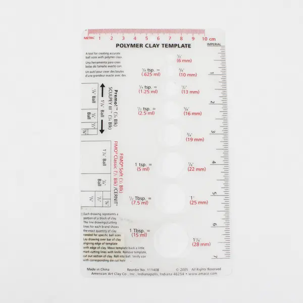 Assorted Small Clay Hand Tools, 11 Pieces Including Template