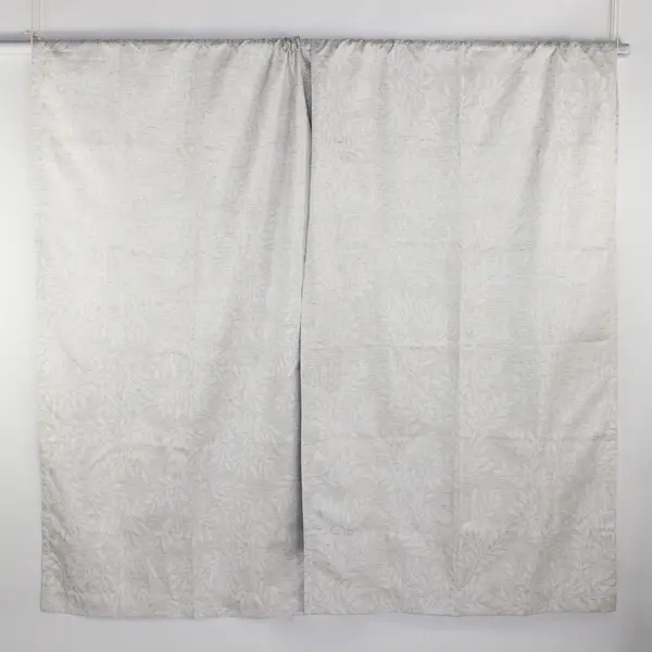 Pair of Mainstays Jacquard Black Out Beige Botanical Curtain Drape Panels