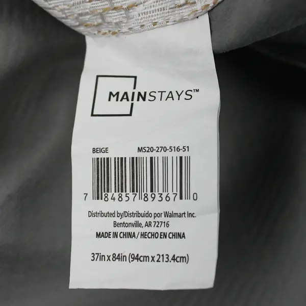 Pair of Mainstays Jacquard Black Out Beige Botanical Curtain Drape Panels