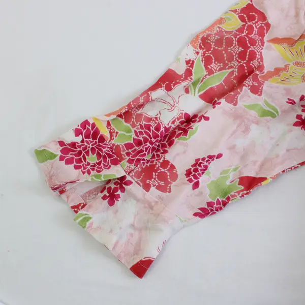 JM Collection Women's 18W Pink Floral 3/4 Sleeve Collared Button Up Blouse