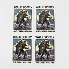 Set of 4 Alaska-Themed Postcards: Walk Softly and Carry a Big Fish New