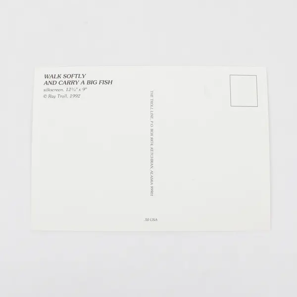 Set of 4 Alaska-Themed Postcards: Walk Softly and Carry a Big Fish New