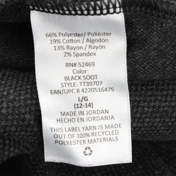 Time & Tru Women's L Black and Gray Check Pattern Elastic Waist Dress Pants