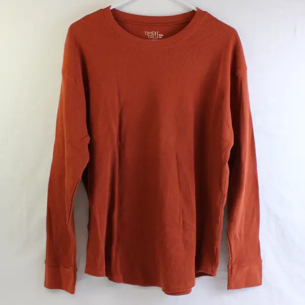 Time & Tru Women's XXL Burnt Orange Cotton Blend Long Sleeve Undershirt