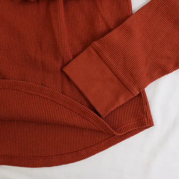 Time & Tru Women's XXL Burnt Orange Cotton Blend Long Sleeve Undershirt