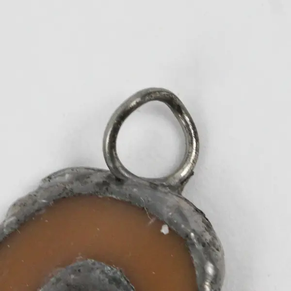 Hanging Stained Glass Angel Ornament/Suncatcher White and Silver