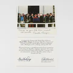 Ronald Reagan 1981 Presidential Inauguration Official Photo Includes NRCC Letter