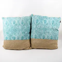 Lot of 2 Allen & Roth 21" x 18" Indoor/Outdoor Throw Pillows Beach Rare