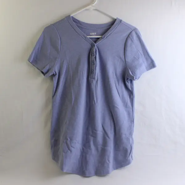 Duluth Trading Co. Lavender Purple Short-Sleeved Henley Top Women's Medium