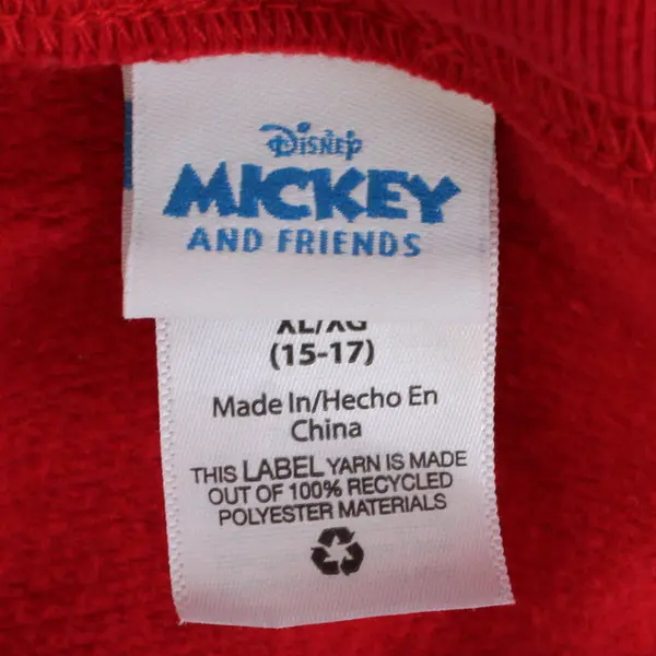 Disney Unisex Adult Size XL Mickey and Friends Red Pullover Sweatshirt