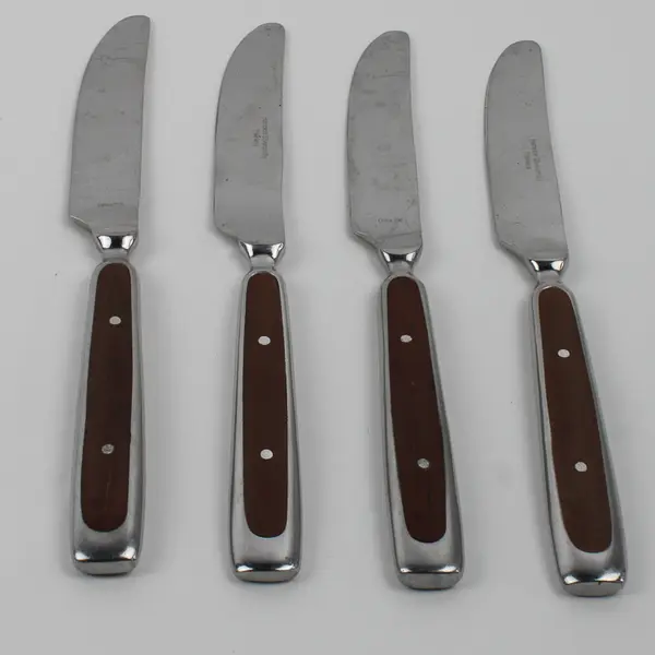 Lot Of 4 Hampton Silversmiths Bistro-Brown (Stainless) Flatware Dinner Knives