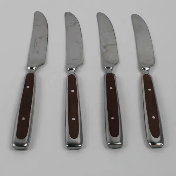 Lot Of 4 Hampton Silversmiths Bistro-Brown (Stainless) Flatware Dinner Knives