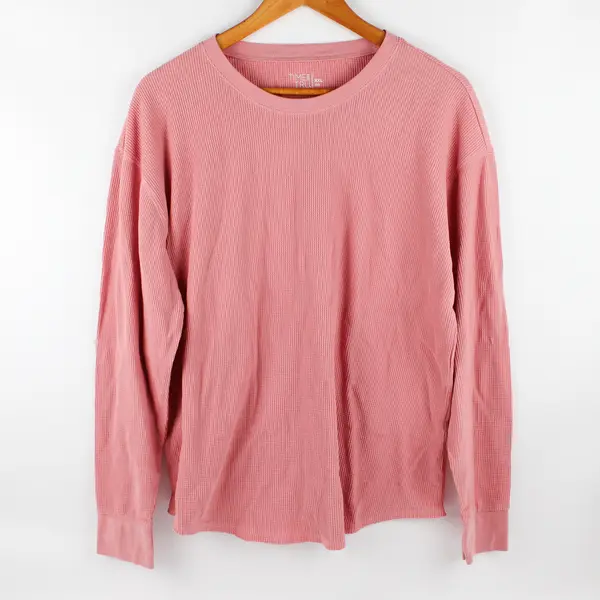 Time & Tru Women's XXL Pink Cotton Blend Long Sleeve Undershirt
