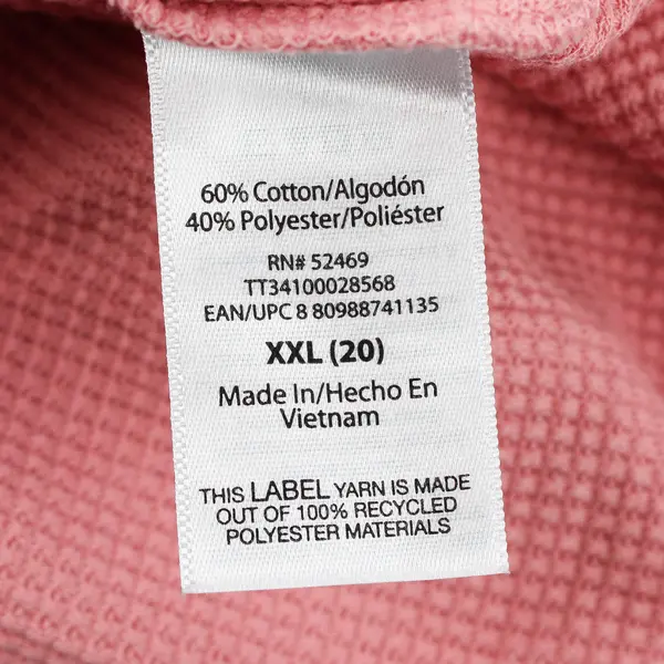 Time & Tru Women's XXL Pink Cotton Blend Long Sleeve Undershirt