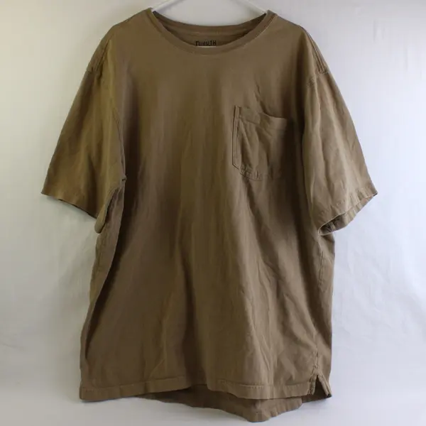Duluth Trading Co. Brown Short-Sleeved Relaxed Fit Longtail T Cotton Men's XL